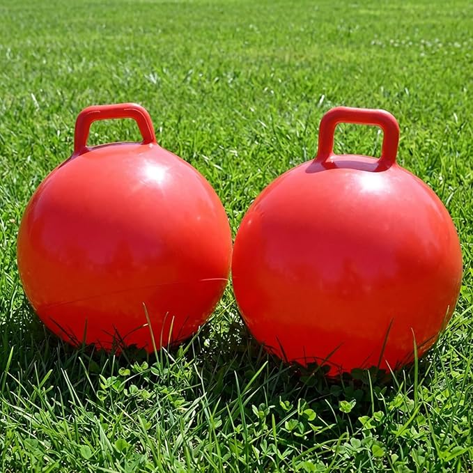 Red Hopper Ball - 18" (1 Pc.) - Thick Vinyl Jumping Ball with Handle - Perfect for Indoor and Outdoor Active Play