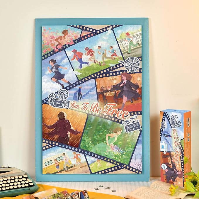 MOMIBOOK 1000 Piece Puzzle for Adults Jigsaw Puzzles of Rushing Towards Freedom, Touch Film Painting Image Challenging Hard Impossible Puzzle Unique Funny Party Christmas Birthday Gifts