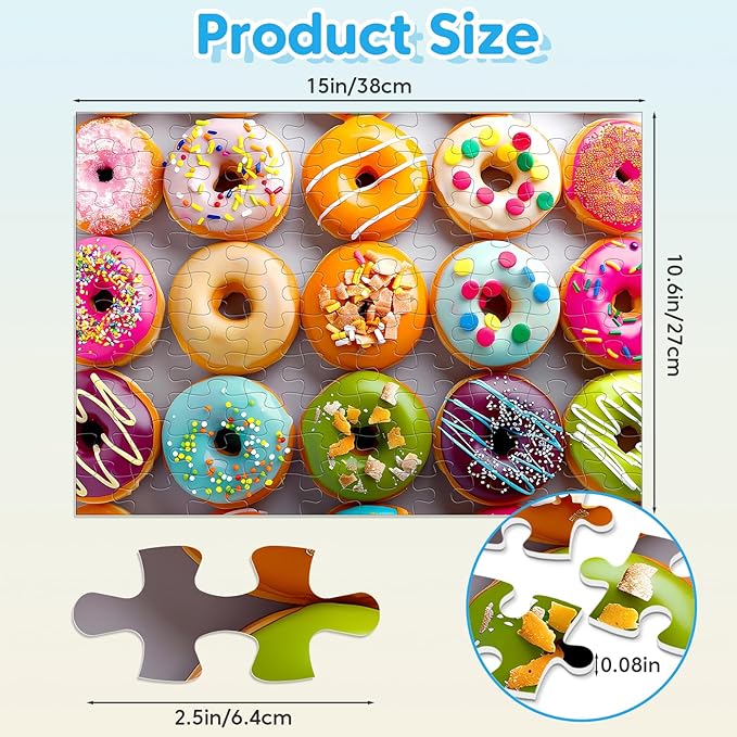 Jeacirio 100 Piece Puzzles for Kids Ages 4-8 - Dogs Flowers Donuts Cats Puzzles - Large Puzzle for Senior Jigsaw Puzzle for Kids Ages 4-6 6-8 8-10 Year Old Educational Toys Gifts 4-Pack 15"x11"