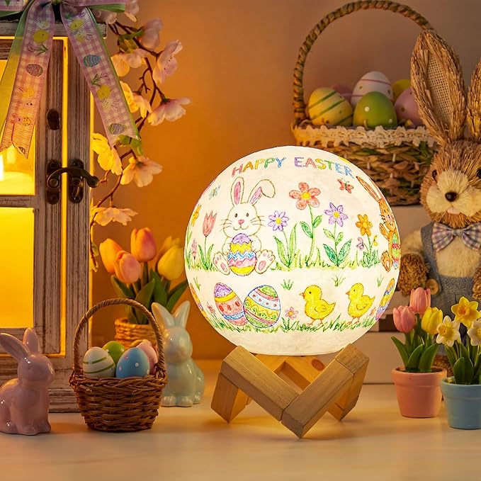 Klever Kits DIY 3D Moon Night Light, Paint Your Own Moon Lamp Kit Galaxy Lamp Arts and Crafts Kit, School Activities, Birthday Gifts for Kids Girls Boys