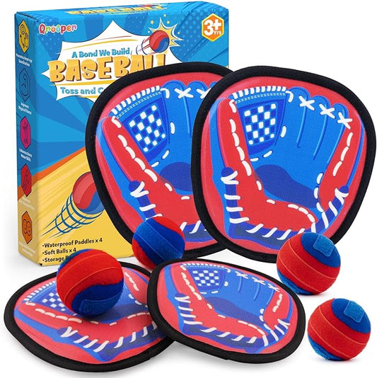 Toss and Catch Game Ball Set Toddler Toys for 3 4 5 6 7 8 Year Old Boys Girls Birthday Gift, Yard Games Pool Outdoor Beach Toys for Kids Ages 4-8 Baseball Glove