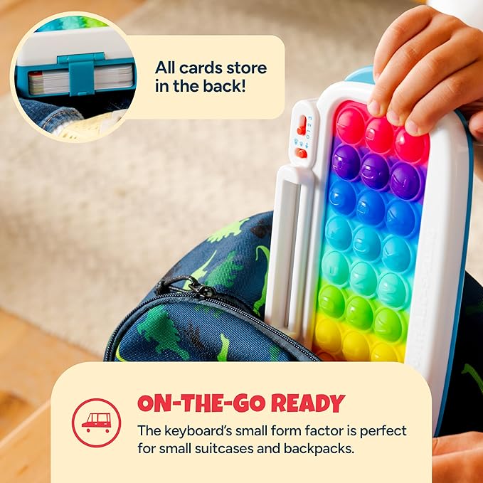 Chuckle & Roar Pop It! ABC & Spelling Keyboard – Interactive Alphabet & Sight Word Learning Toy with LED Lights, Soft Sensory Keys, 3 Grow-with-Me Modes, Screen-Free Educational Toy for Kids