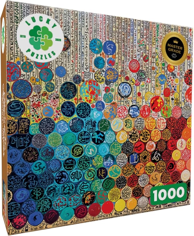 Glyphs of The Rainbow Order - 1000 Piece Jigsaw Puzzle for Adults | Unique Typography Art Puzzle | Coolest Adult Puzzle Gift