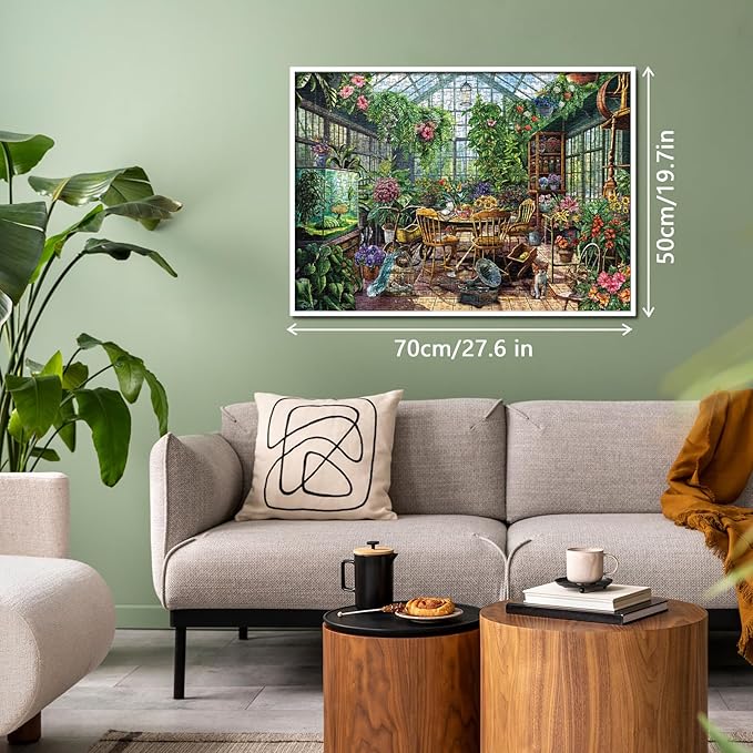 Flower Plant Garden Puzzle 1000 Pieces for Adults, Spring Greenhouse Jigsaw Puzzle Botanical, Colorful Floral Puzzle