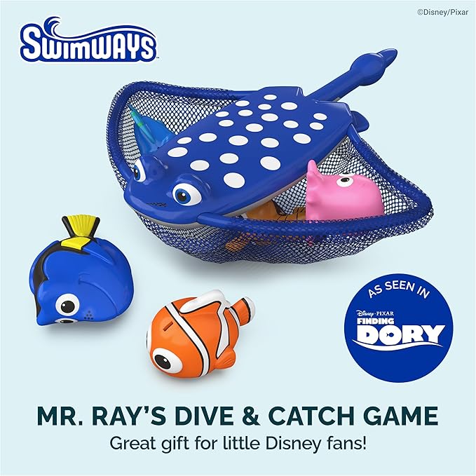 SwimWays Disney’s Finding Dory Mr. Ray’s Dive and Catch Game, Water Toy, Outdoor Toys, Pool Party Favors & Bath Toys for Kids Ages 5 & Up