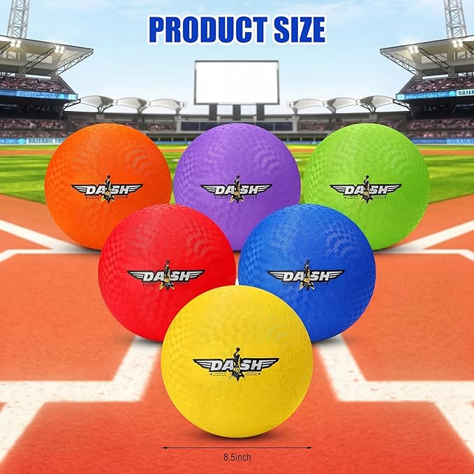 Jerify 8.5 Inches Playground Balls Kickball Bulk, Colorful Inflatable Sports Bouncy Balls, Dodgeball, Kickball for Official Play, and Fun Indoor and Outdoor Toys and Gift