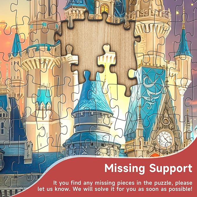 Enchanted Rainbow Castle 1000 Piece Jigsaw Puzzle for Adults - Fantasy Castle with Waterfalls & Autumn Trees, Poster & Lettered Back, 22.8" Square HD Quality, Unique Gift for Fairy Tale Lovers