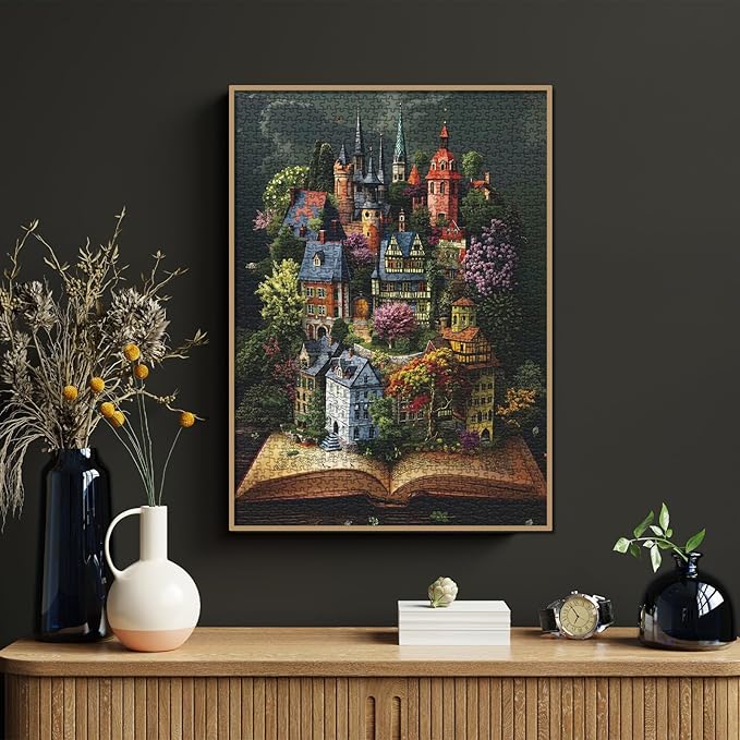Magic House Books Puzzles for Adults 1000 Pieces, Mystery Landscape Scenic Jigsaw Puzzles, Colorful Fantasy Art Puzzles