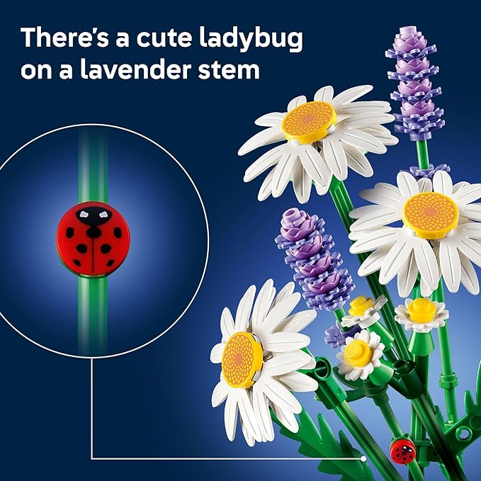 LEGO Botanicals Daisies Building Toy - Artificial Flowers Crafting Kit for Girls & Boys, Ages 9+ - Gift for Easter Baskets - Kids Room Decor for Book Shelf or Desk - 11508