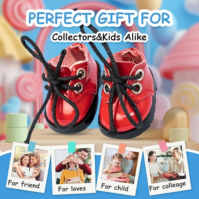 15-17cm Doll Shoes for 15-17cm Doll Boots, 6.7 inch Doll Shoes Accessories (red)