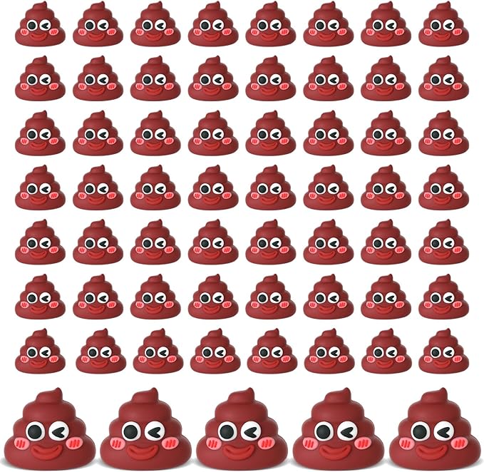 60Pcs Mini Poop Figures, Small Poop Figurines, Fake Poop Toys for Prank Hide Seek Goodie Party Supplies Gifts