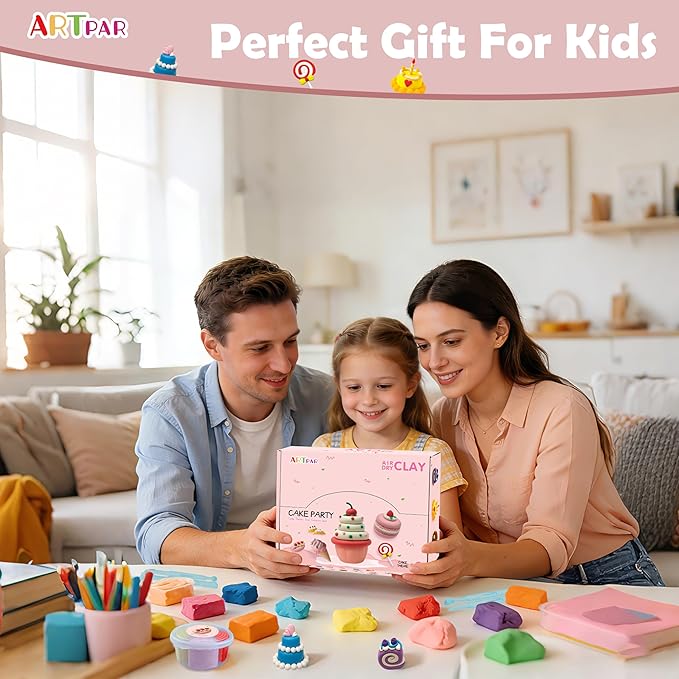 Air Dry Clay for Kids,Modeling Clay Kit,Model Magic Sculpting Set,Ultra Light & Soft, Safe Non-Sticky | 12 Box DIY Art and Crafts School Projects, Home Party Favors for Boys & Girls