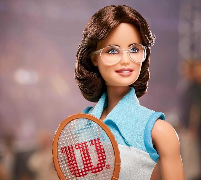 Barbie Inspiring Women Series Billie Jean King Collectible Doll, Approx. 12-in, Wearing Tennis Dress and Accessories, with Doll Stand and Certificate of Authenticity
