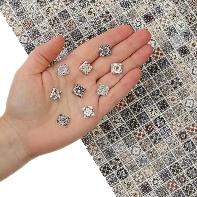 300pcs Miniature Floor Tiles for Dollhouse 1:24 Scale, Gypsum Mosaic Decor Kit, REDUCIO!