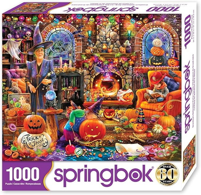 Springbok's Grandma's Halloween Party 1000 Piece Jigsaw Puzzle for Adutls Featues a Whimsical Halloween Scene for Puzzlers of All Ages