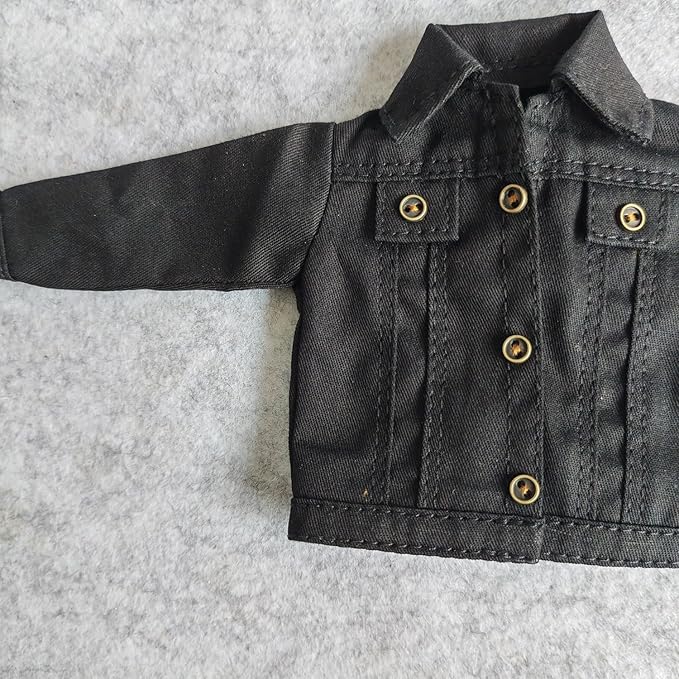 SSbeauty M 1:6 Scale Jeans Coat Jacket for 12" TBLeague Phicen Male Female Toy Action Figure Doll Clothes (Black)