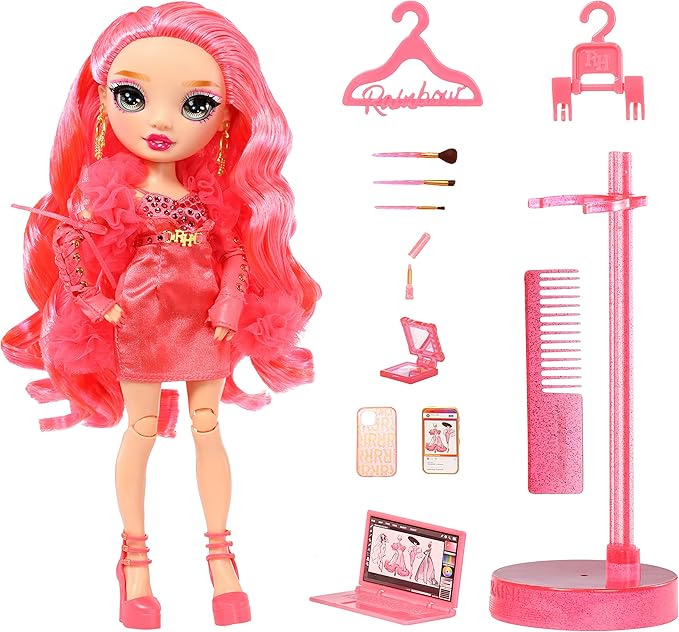 Rainbow High Priscilla- Pink Fashion Doll. Fashionable Outfit & 10+ Colorful Play Accessories. Great Gift for Kids 4-12 Years Old and Collectors.