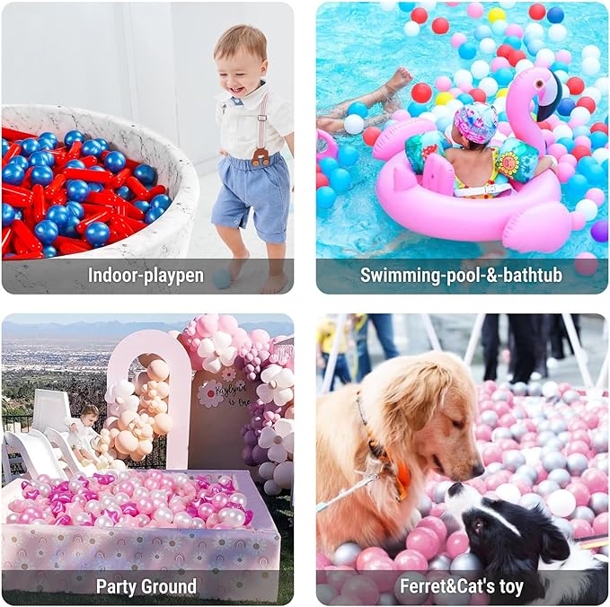 STARBOLO Ball Pit Balls for Kids -Pack of 150 200 500 Colorful Ball Pit Balls Crush Proof Plastic Toy Balls for Toddlers Ball Pit, Ball Pit Play Tent, Baby Pool Water Toys
