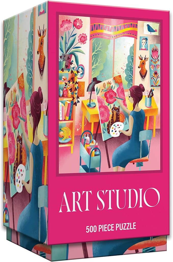 RoseArt - Vertical Visions - Art Studio - 500 Piece Jigsaw Puzzle - Vibrant Artist Studio Puzzle for Adults