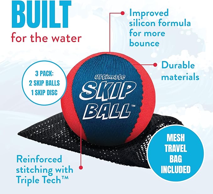 Activ Life The Ultimate Water Skip Balls, Water Bouncing Ball for Swimming Pool, Beach Toys for Friends, Family, Kids and Adults