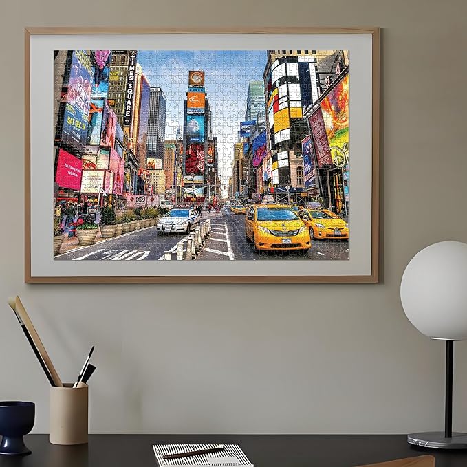 1000 Piece Jigsaw Puzzles for Adults Teens Kids - Fine Art Challenging, New York Time Square 1000Pcs Puzzle, Family Game Gift, Size 27"x20"