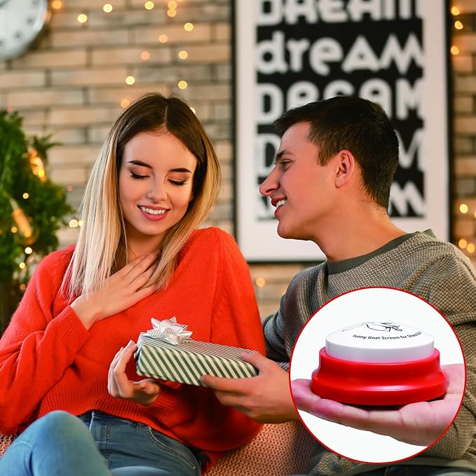 Freetoes Screaming Goat Sound Button,Screaming Goat Desk Toy Talking Button,Funny Gag Gifts for Men Women,Weird Things Office Pranks Stuff for Adults,Prank Noise Maker,White Elephant Gifts for Adults