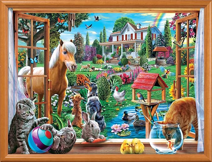 MasterPieces 400 Piece Jigsaw Puzzle For Adults, Family, Or Youth - Peeking Through - 18"x24"