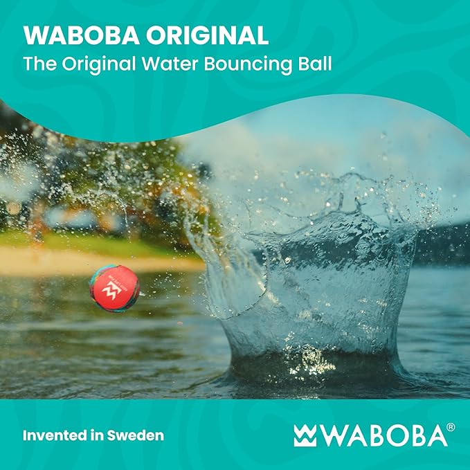 Waboba Original Water Bouncing Ball - Perfect Toy for Beach and Water Games - Skips on Water - Invented in Sweden