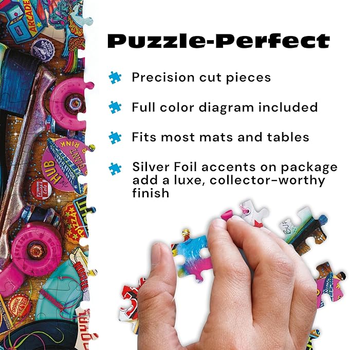 Buffalo Games - Aimee Stewart Skate Night 1000 Piece Puzzle Puzzles for Adults Silver Select Premium Jigsaw Puzzle with Full Color Reference Poster