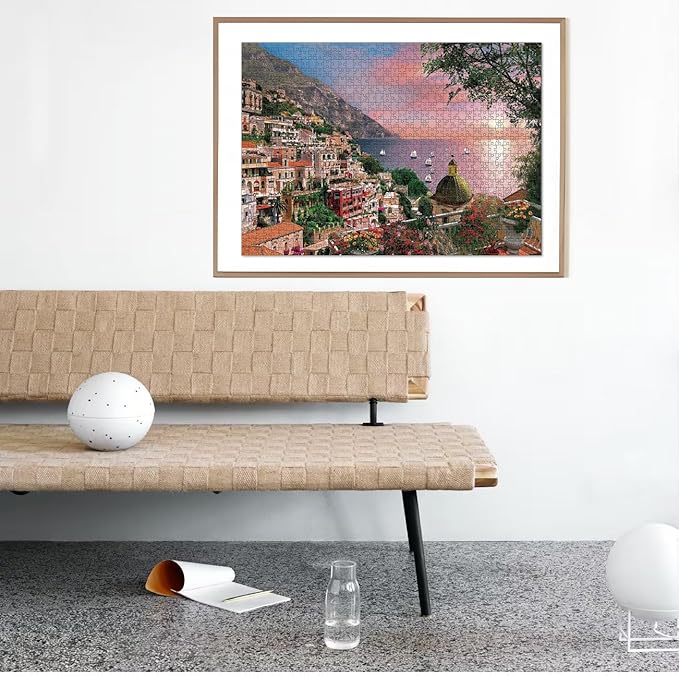 1000 Piece Jigsaw Puzzles for Adults Teens Kids - Fine Art Challenging, ‌Positano Amalfi Coast 1000Pcs Puzzle, Family Game Gift, Size 27"x20"