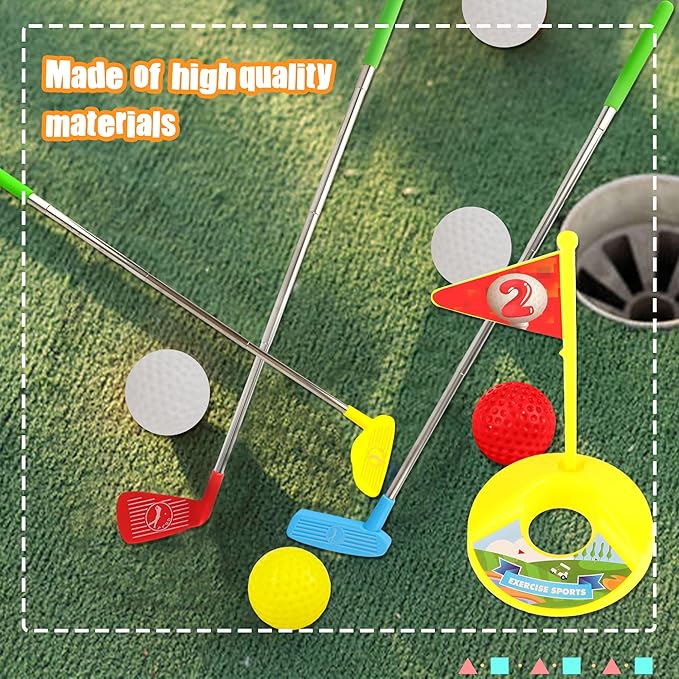 24 Pcs Toddler Golf Set Retractable Golf Clubs for Kids Indoor and Outdoor Sports Christmas Toy for Boys Girls Birthday Gifts, 3 Colors