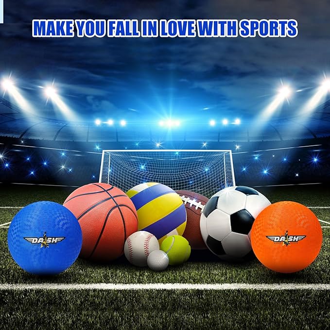 Jerify 8.5 Inches Playground Balls Kickball Bulk, Colorful Inflatable Sports Bouncy Balls, Dodgeball, Kickball for Official Play, and Fun Indoor and Outdoor Toys and Gift