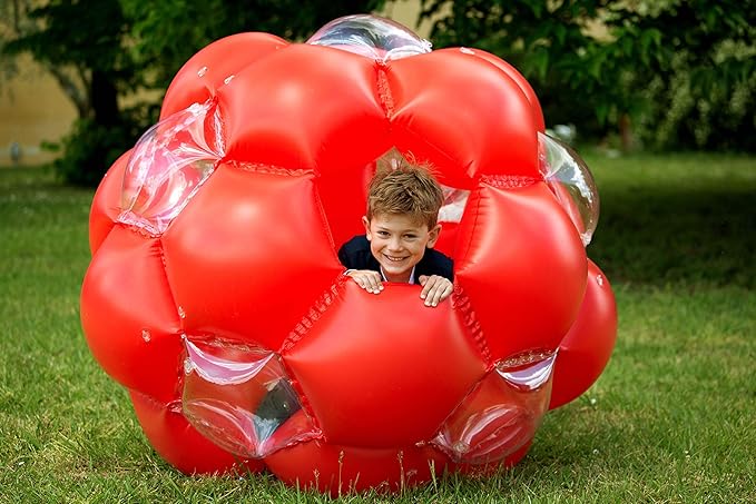 LEXiBOOK, Inflatable Giant Ball, Giant Ball for Outdoor Play, Game Safety, Red/Transparent, PA100US