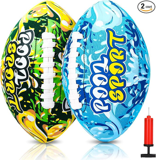 2 Pieces Water Football for Kids 9 Inch Swimming Pool Waterproof Outdoor Beach Football Pool Game for Kids Teens Adults