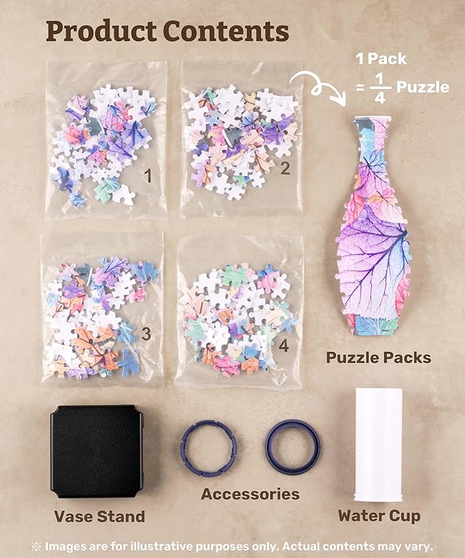 Pintoo 3D Puzzle Vase Unique Flower Vase Made by 160 Curved Plastic Puzzle Pieces House Warming Gift for Flower Arrangements and Home Decoration, for Mom [S1024] (Translucent, Carp with Lotus)
