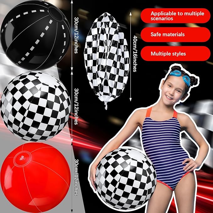 Sotiff 12 Pack Inflatable Beach Balls Bulk 12" Inflatable Pool Balls Bulk for Summer Beach Swimming Pool Birthday Party Gifts Supplies Decoration