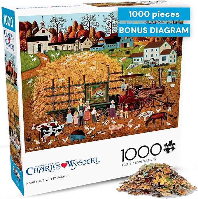 Buffalo Games – Honeynut Valley Farm Jigsaw Puzzle, 1000 Piece Puzzle for Adults, Charles Wysocki Farm Artwork