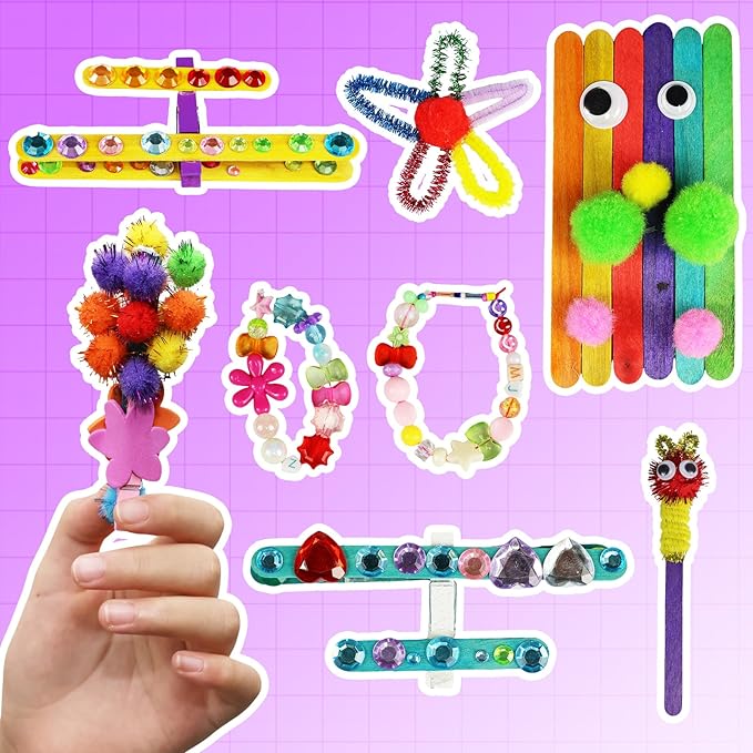 ANTDECOUS Arts and Crafts Supplies Kit for Kids - 1200+PCS Craft Supplies & Materials for Kids Creative Art Birthday Holiday Craft Kits with Box for Girls Boys 4+ 5 6 7 8 9 Year Old
