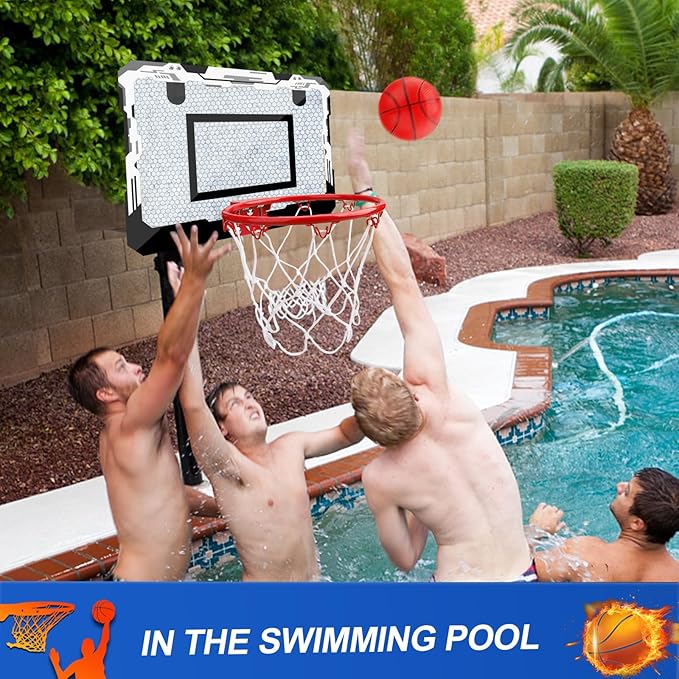 Indoor Mini Basketball Hoop Set Gift for Kids Adults, Upgrade Over Door Hoop with 4 Rubber 6" Balls, Wall Mount Hoop for Bedroom Yard, Christmas Stocking Stuffer Gift for Boys Teen