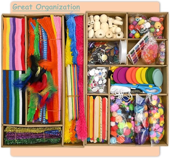Darnassus 2000+ Craft Kit Library, Crafts Vault Supplies, Arts & Crafts Kit, Crafting Set Kits, Science Kits & Toys, Creative Set, Mega Art & Craft Materials Kit Box for Kids Ages 6-12 Gift