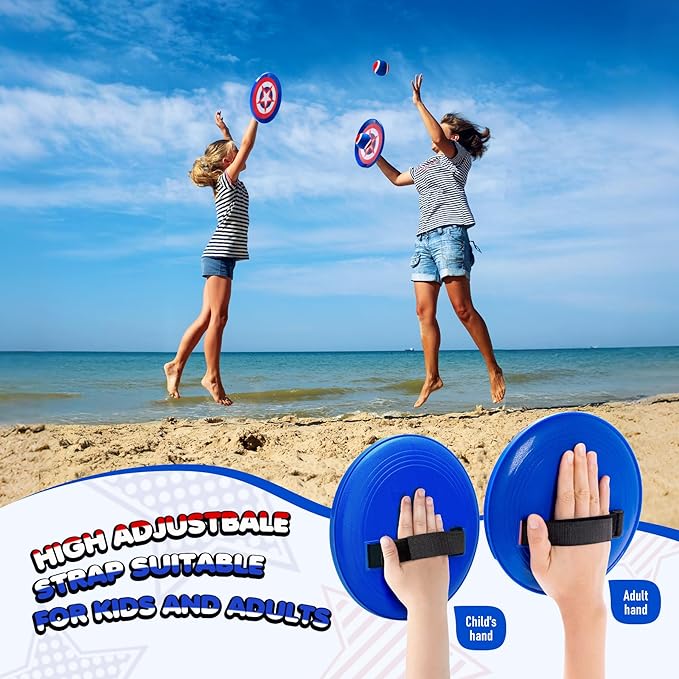 PlayZap Toss and Catch Ball Set Ultra Sturdy ABS - Family Games & Easter Basket Stuffers for Toddlers Kids Teens Boys Girls 3-5 5-8 8-13+ Yrs - Baseball Toys for Beach Pool Yard Outdoor 4 Pack