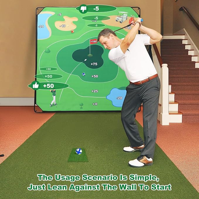 70"x70" Golf Chipping Game Practice – Portable Training Game for Indoor & Outdoor Use, Improve Short Game Accuracy for Adults, Juniors & Beginners