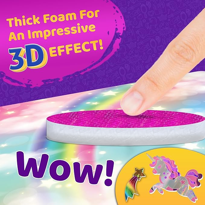 stargo 2 Pack – Foil Art Kit for Kids, Fun Craft Set with Stickers & Foil Sheets – Creative Arts & Crafts Activities for Gifts, Birthday Party, Girls, Boys Ages 4-8, 4-6, 5 6 7 8