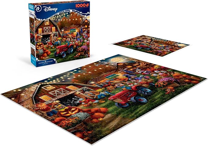 Ceaco - Disney – Thomas Kinkade - Mickey and Minnie Pumpkin Festival – 1000 Piece Jigsaw Puzzle  Challenging and Colorful Puzzle for Adults – Precision-Cut Pieces