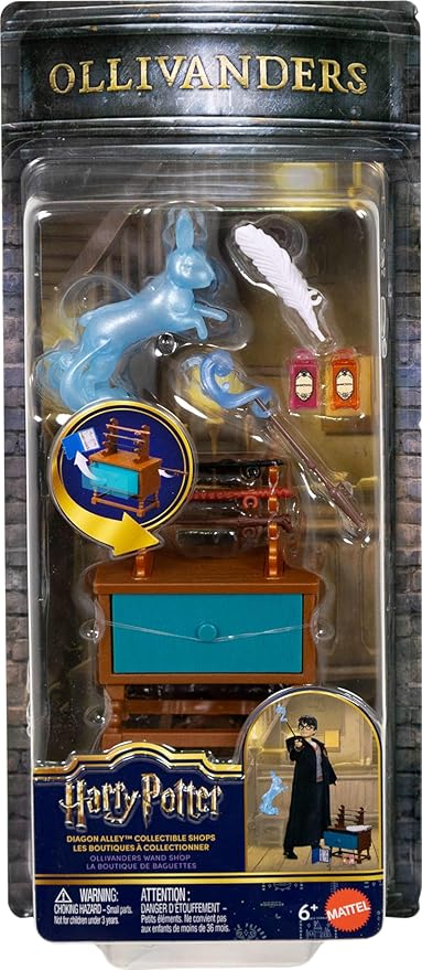 Mattel Harry Potter Toys, Diagon Alley Collectible Shops, Ollivanders Wand Shop, 10 Movie-Inspired Accessories with Surprises