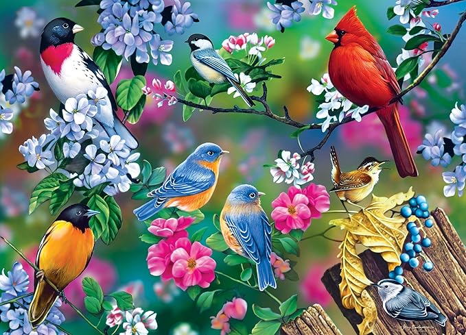 MasterPieces 1000 Piece Jigsaw Puzzle for Adults, Family, Or Youth - Songbird Collage - 19.25"x26.75"