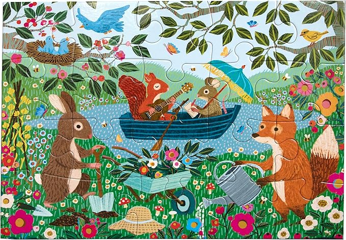 eeBoo 20 Piece Jigsaw Puzzle - Garden Animals Children's Puzzle Nature & Animals Themed, Large Pieces for Small Hands to Develop Motor Skills