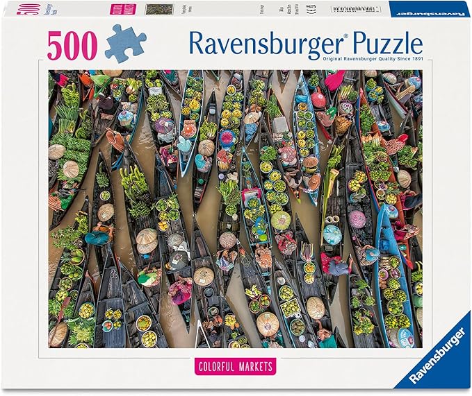 Ravensburger Floating Market, Indonesia 500 Piece Puzzle for Adults