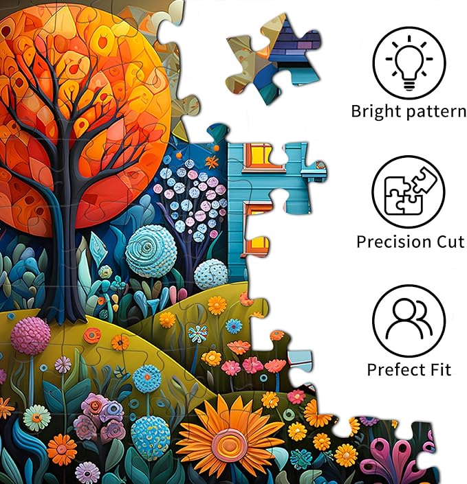 Jigsaw Puzzles for Adults 1000 Pieces, Interlock Perfectly No Dust, Impossible Difficult Hard Fun 1000 Piece Jigsaw Puzzles for Adults-1:1 Poster-Beautiful Homes