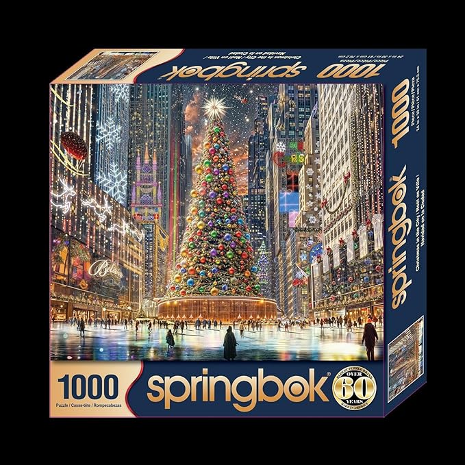 Springbok Christmas in The City 1000 Piece Jigsaw Puzzle for Adults - Unique Cut Pieces - Made in USA